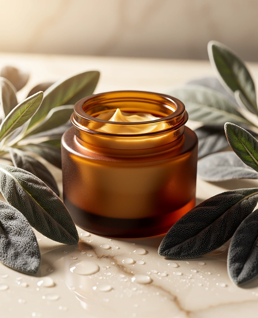 Premium botanical ointment bottle